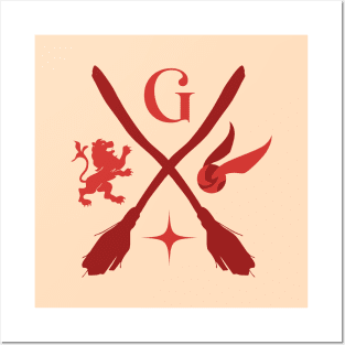 red lion house wizarding school logo Posters and Art